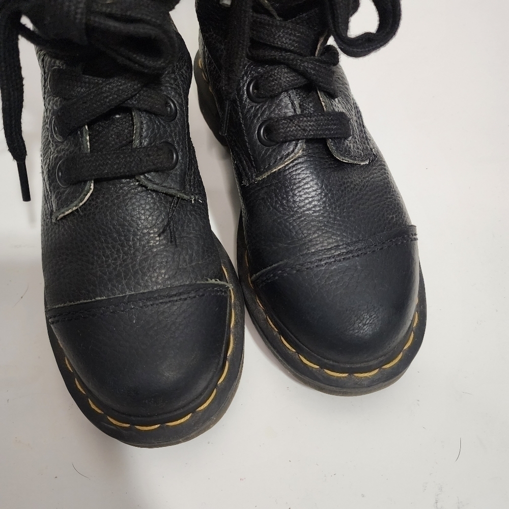 Dr Martens The Original Black Faux Fur High Top Laced Combat Boots Air cushion - Picture 7 of 15
